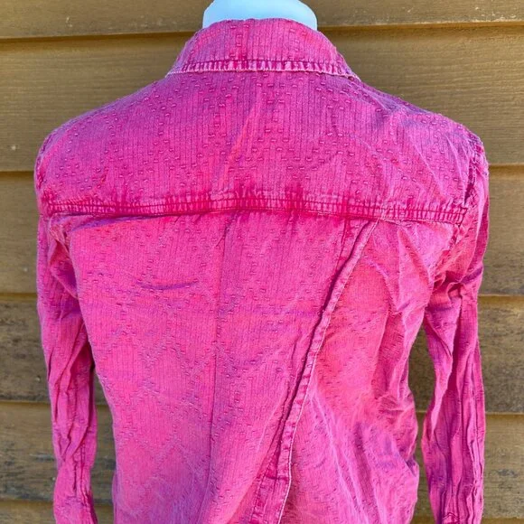 Maeve The Cate Classic Pink Button Down Open Back Long Sleeve Shirt Size XS - Picture 7 of 8